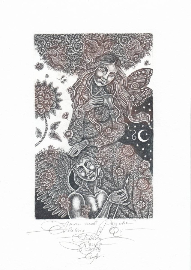 Exlibris Ли Куи "Амур и Психея", Наталия Чернецова  / Арт галерия Ларго